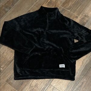 Forever Young Men's Black Plush Half-Zip Sweater